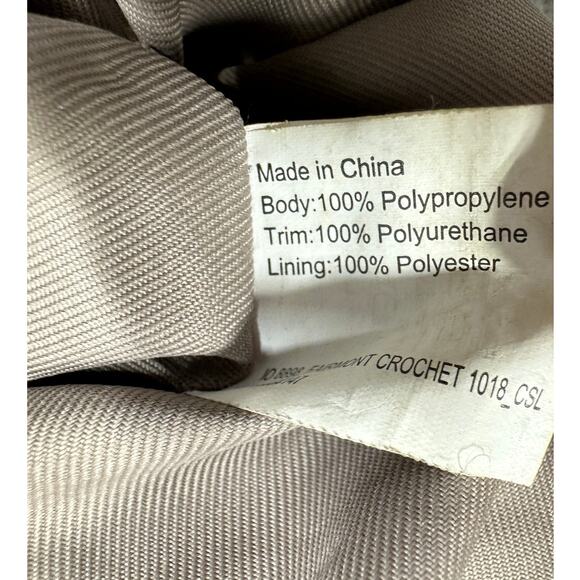 THE SAK BAG Large Zipper Crocheted Leather Trim Cream Gray - Picture 12 of 16